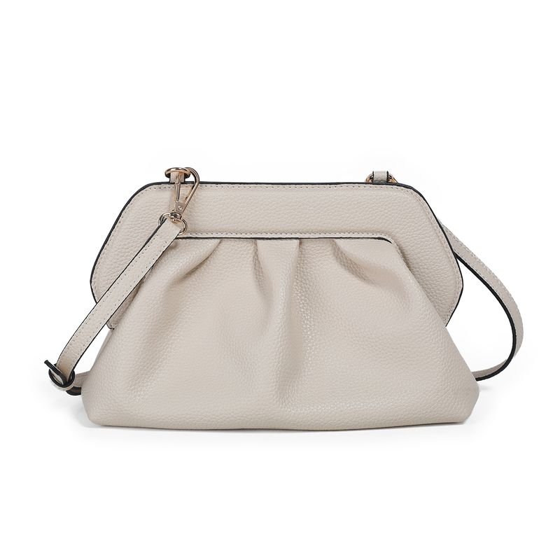 JOELLE portemone clutch/veske beige - liten veske med skulderrem