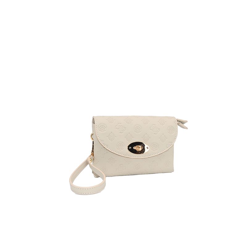DANIELLE clutch lys beige med preget mønster