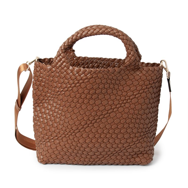 BILLIE flettet håndveske - cognac