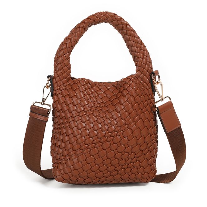 Hovedbilde Izzy flettet mini bag - cognac - stilren og ...