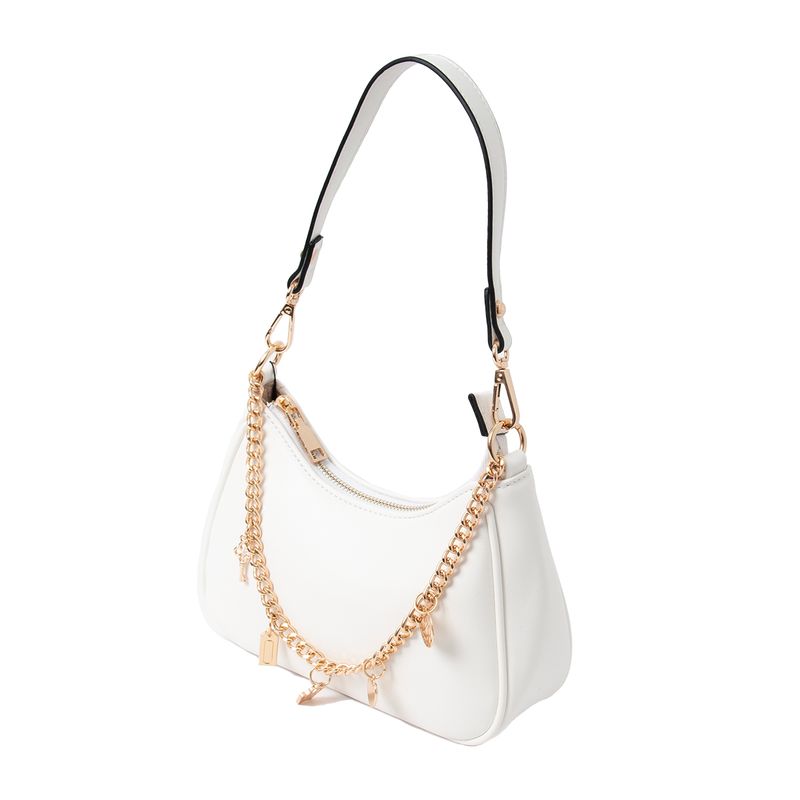 FIE Clutch med charmslenke - hvit