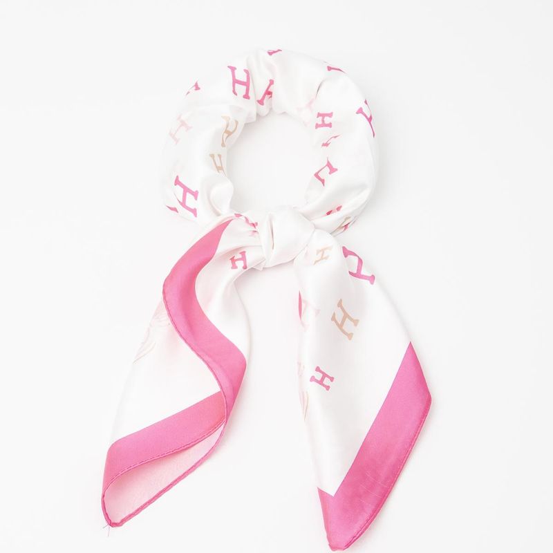 Lite skjerf med H-print - rosa
