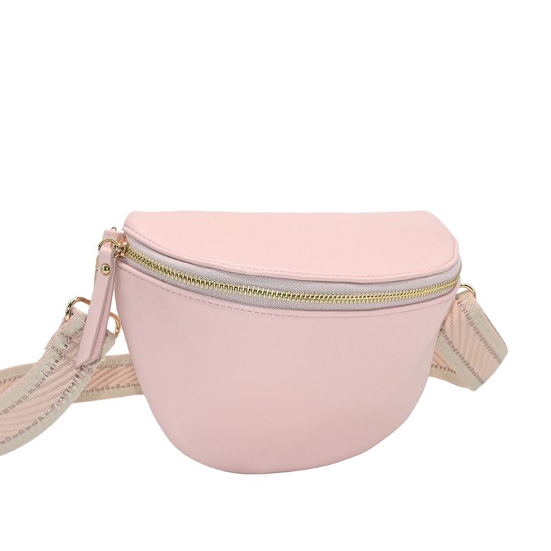 PEPPER bumbag med mønstret rem - lys rosa