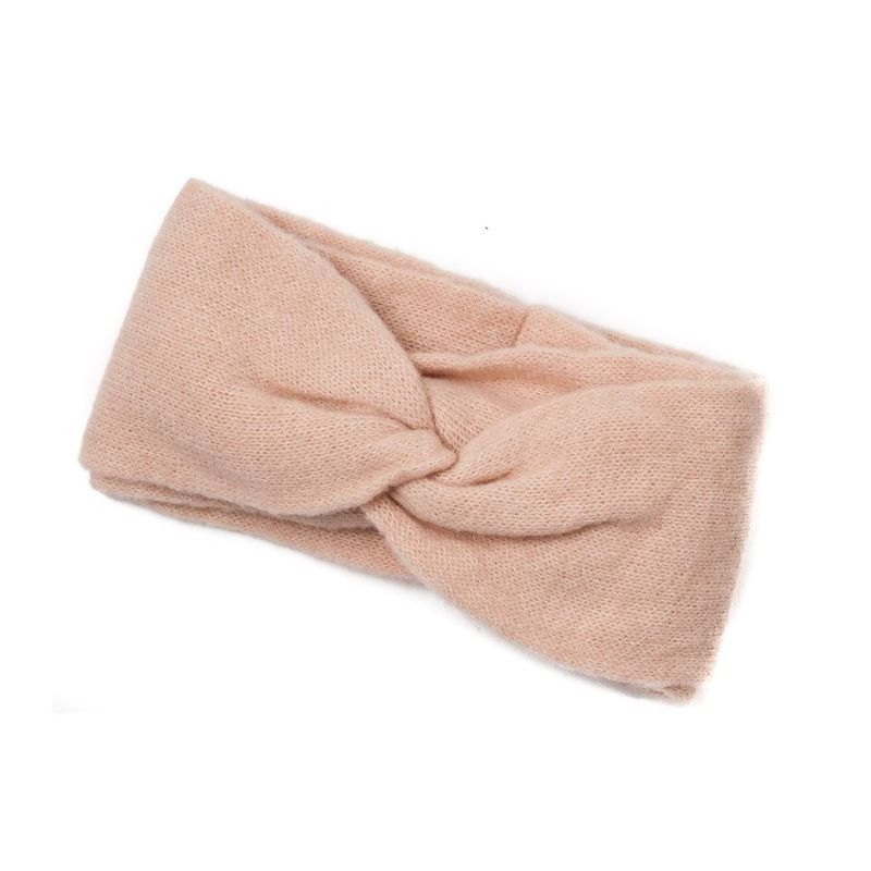 Mykt pannebånd med knute - rosa
