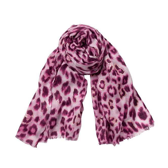 Hovedbilde Skjerf leopardprintet - rosa