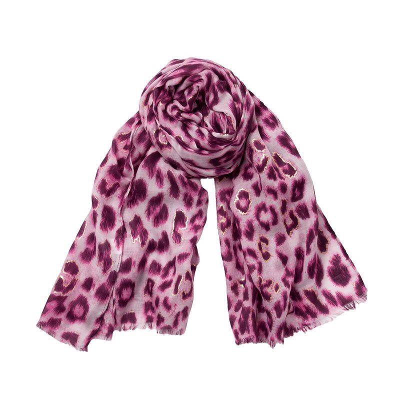 Skjerf leopardprintet - rosa