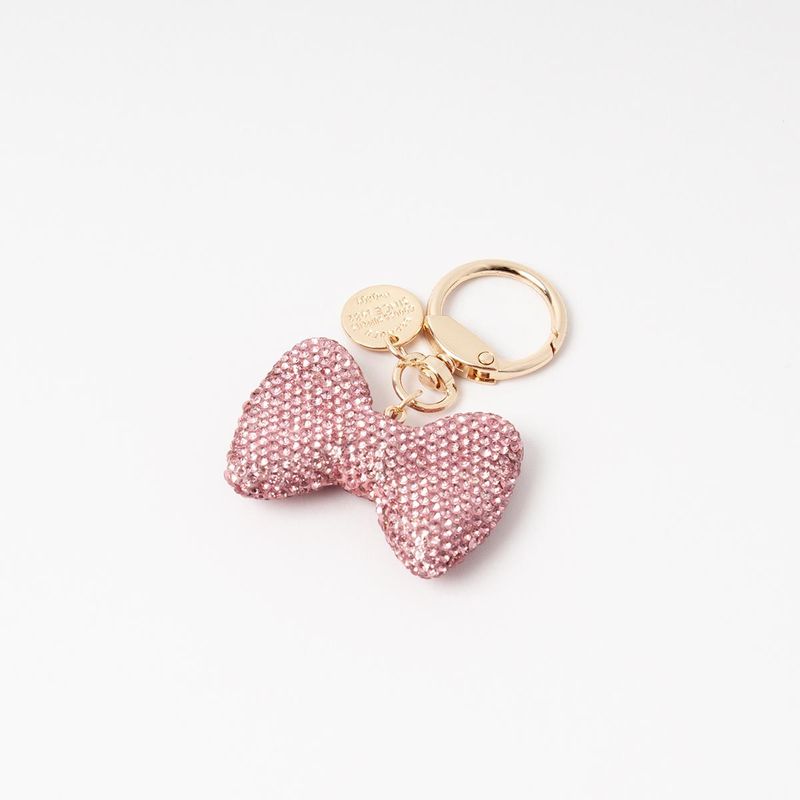 Veskepynt glitter SLØYFE - rosa