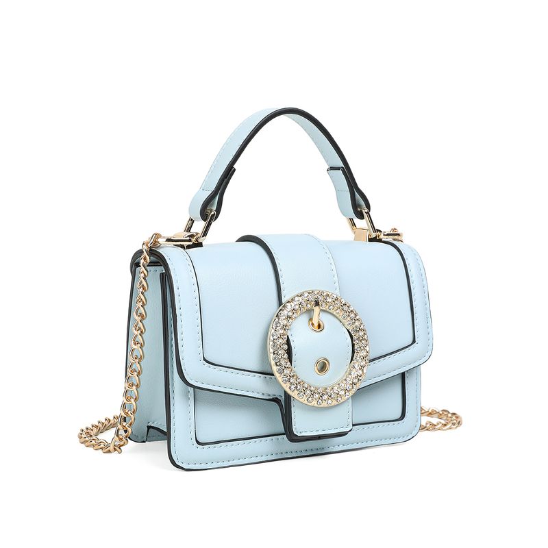 FELICIA Clutch med stor glitterspenne - lys blå