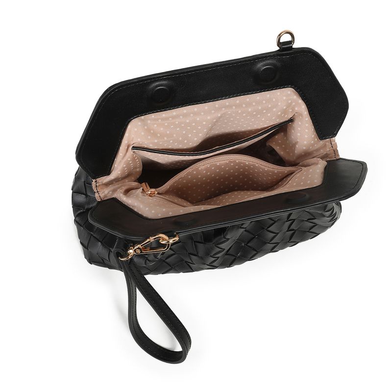 Indi flätad clutch - svart - elegant och tidlös väska