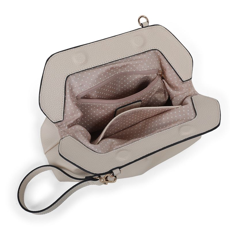 JOELLE portemone clutch/veske beige - liten veske med skulderrem