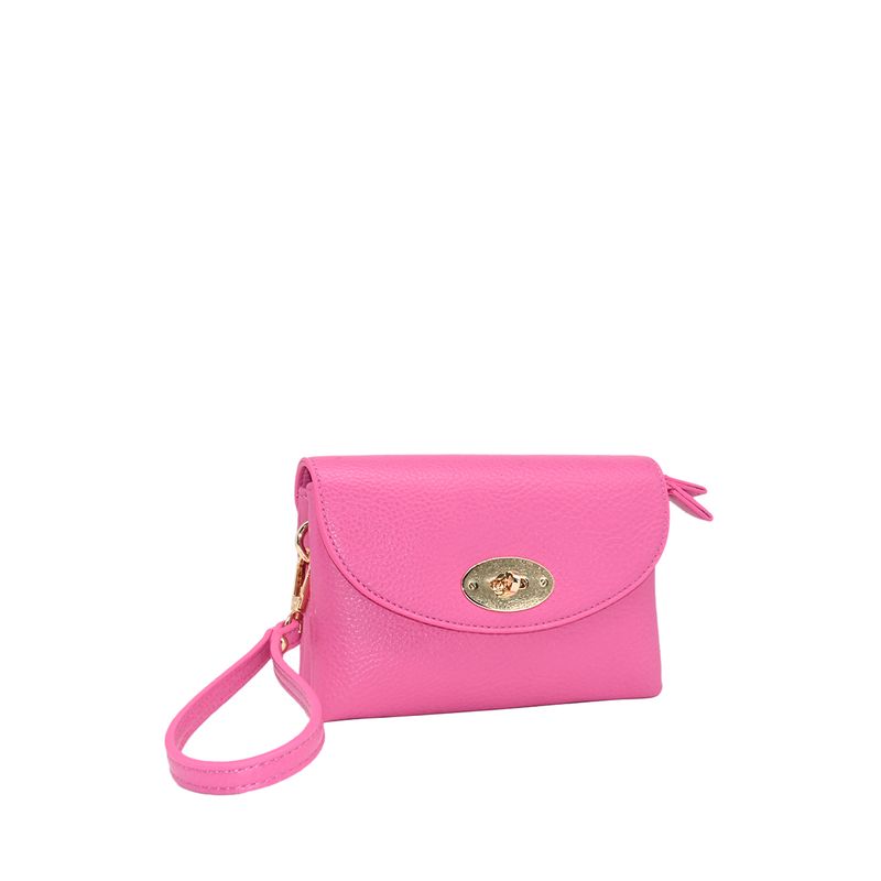 DANIELLE clutch stark rosa i imiterat skinn