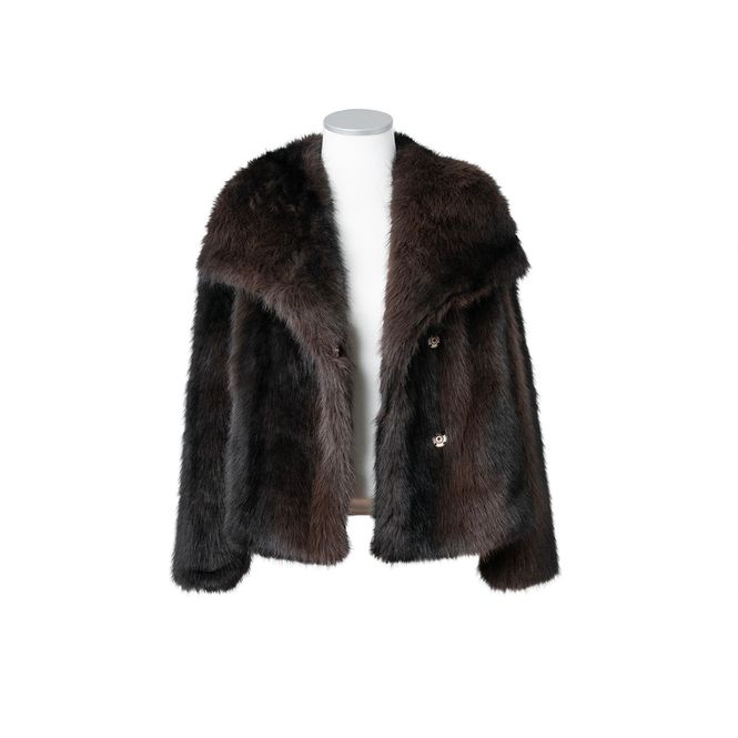 Hovedbilde Fuskepels jakke - brun - onesize