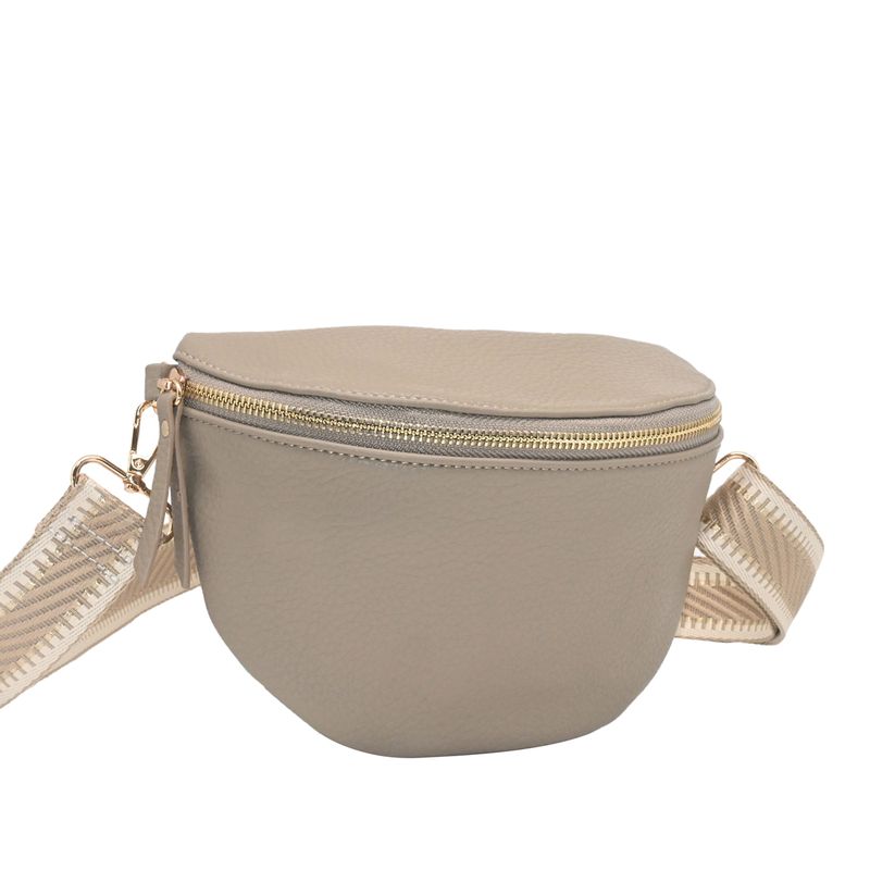 PEPPER bumbag med mønstret rem - beige