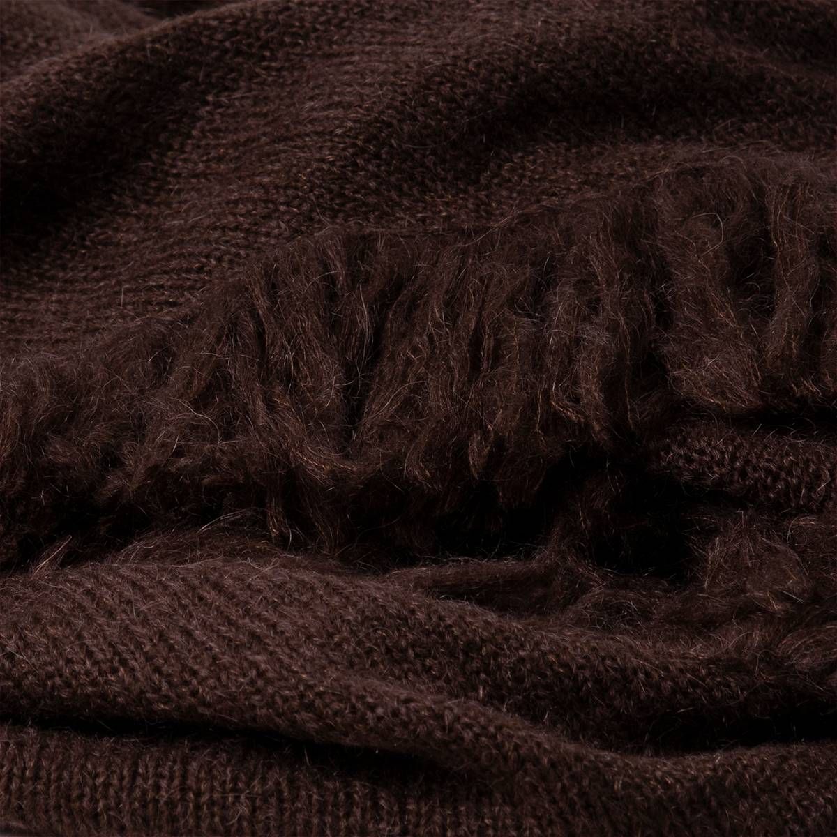 Sjal i mohairmix - mørk brun