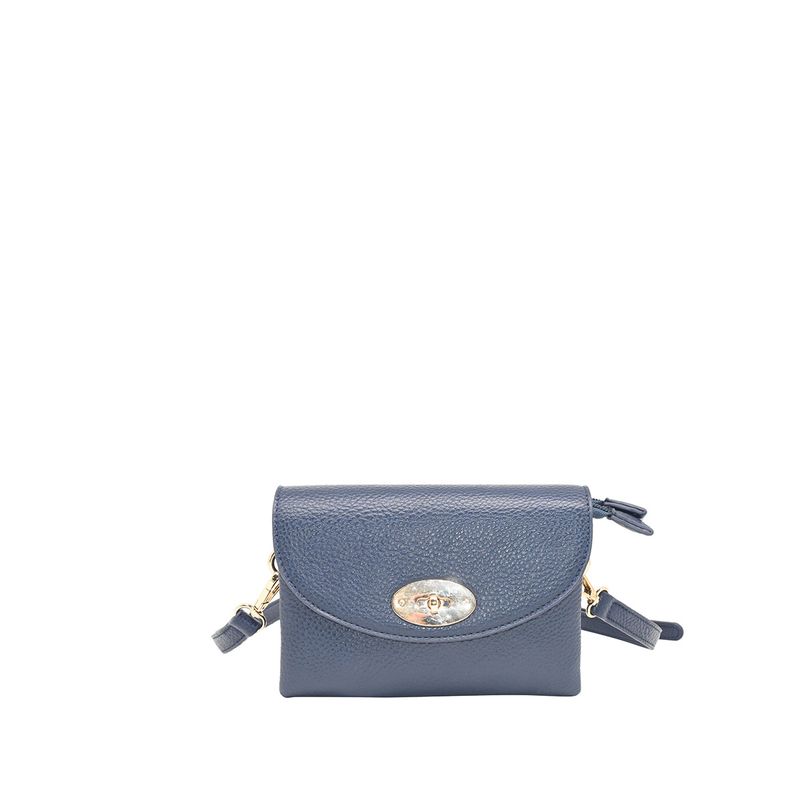 DANIELLE clutch marineblå i imitert skinn
