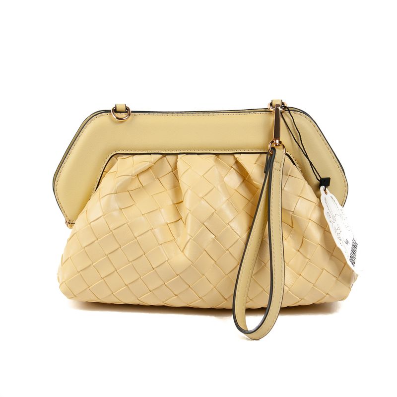Indi flettet clutch - gul - elegant og tidløs veske