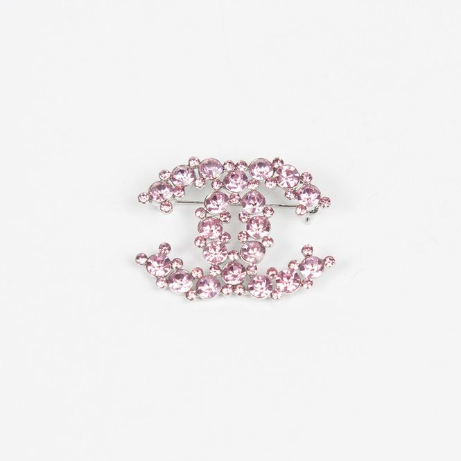 Hovedbilde Brosje CC med stener 4x3,5 cm - rosa