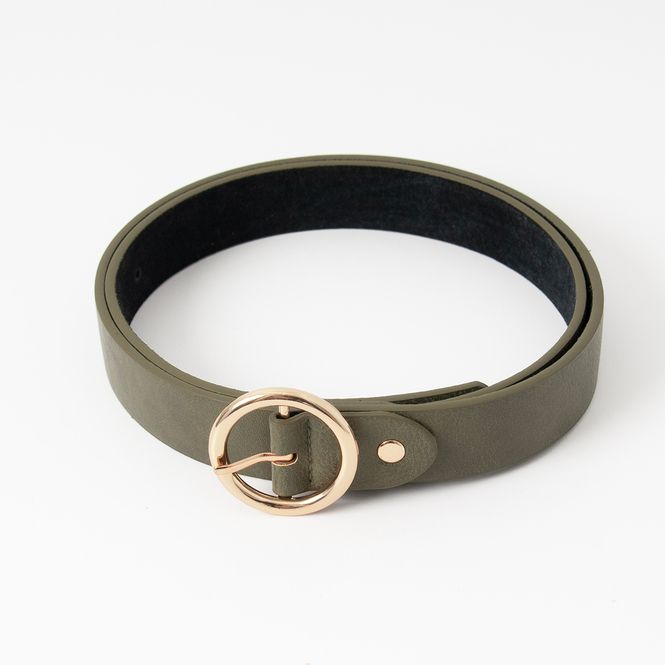 Hovedbilde Belte gull sirkelspenne - olivengrønn