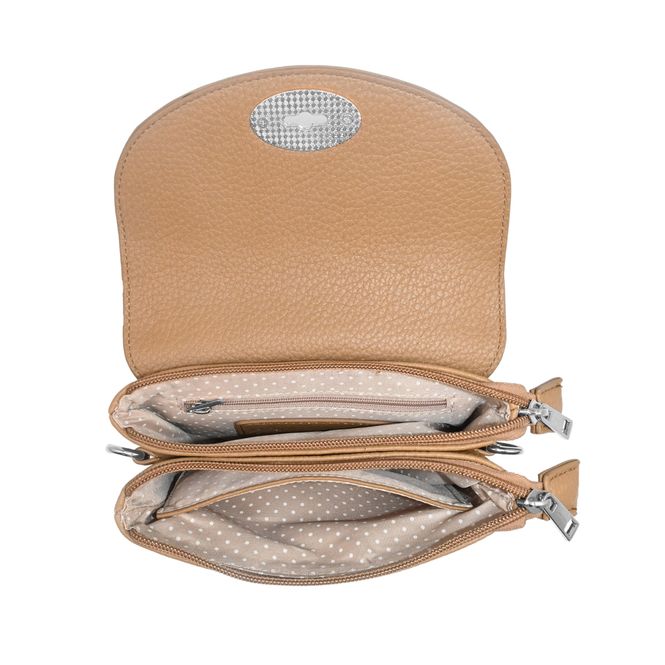 Huvudbild DANIELLE clutch silverfärgad cognac