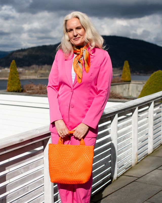 BILLIE flettet håndveske - orange