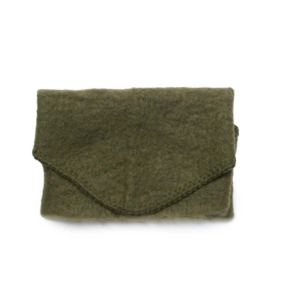 Lite trekantskjerf olivengrønn - 100% akryl - dekorative sting - 34x100 cm