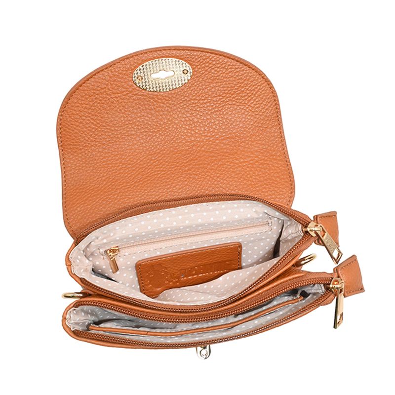 DANIELLE clutch cognac i imitert skinn