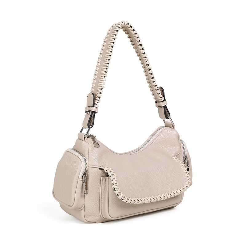 FANNY väska med flätad kant - beige