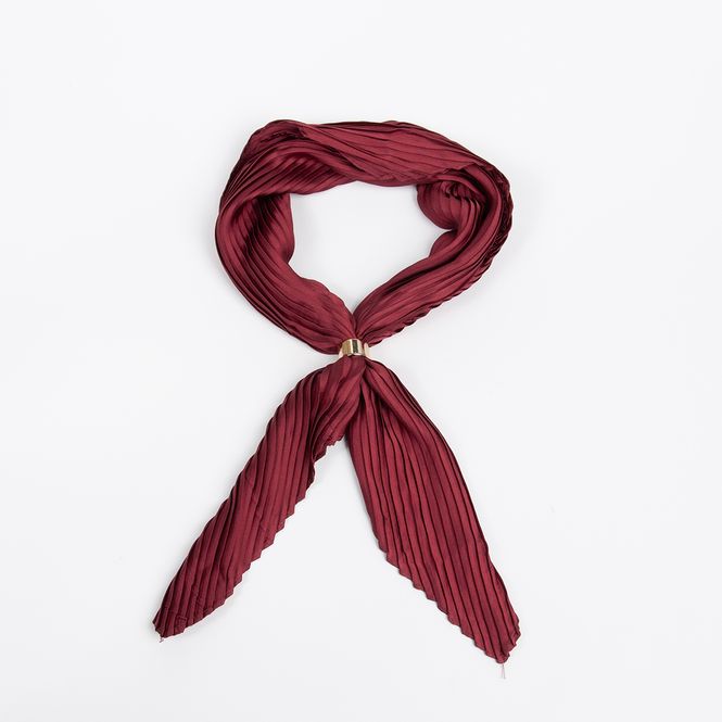 Huvudbild Liten plisserad scarf burgundy med scarf-ring 65 ...