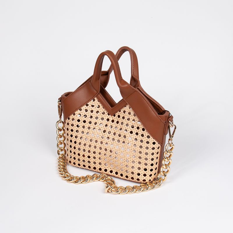 Izra liten shopper - cognac - lätt och elegant väska