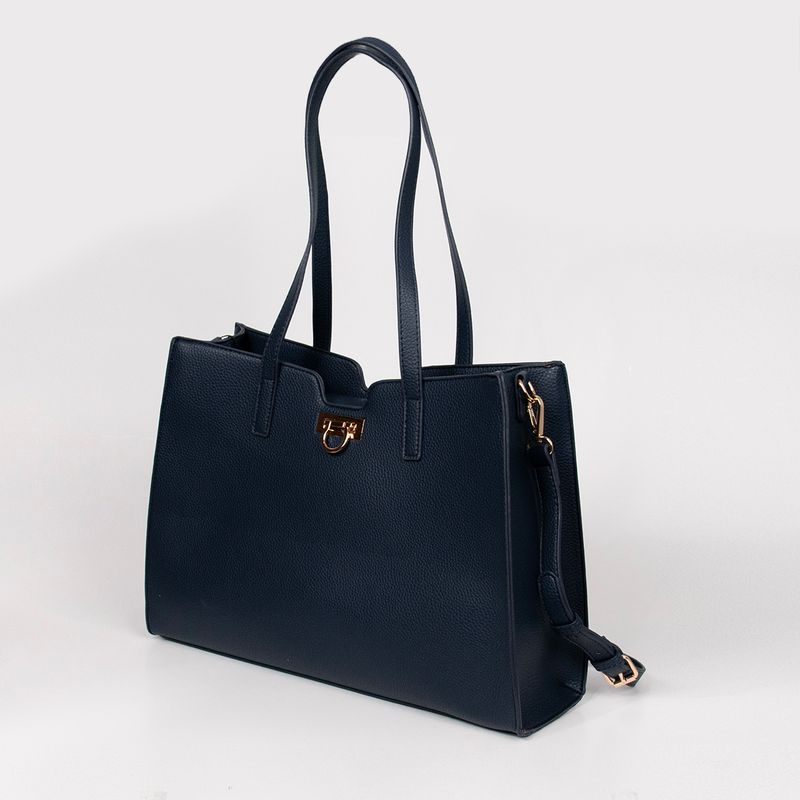 INE shopper - marine - romslig veske i tidløst design
