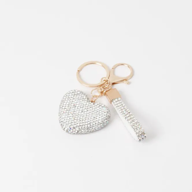 Hovedbilde Veskepynt glitter HJERTE - sølv