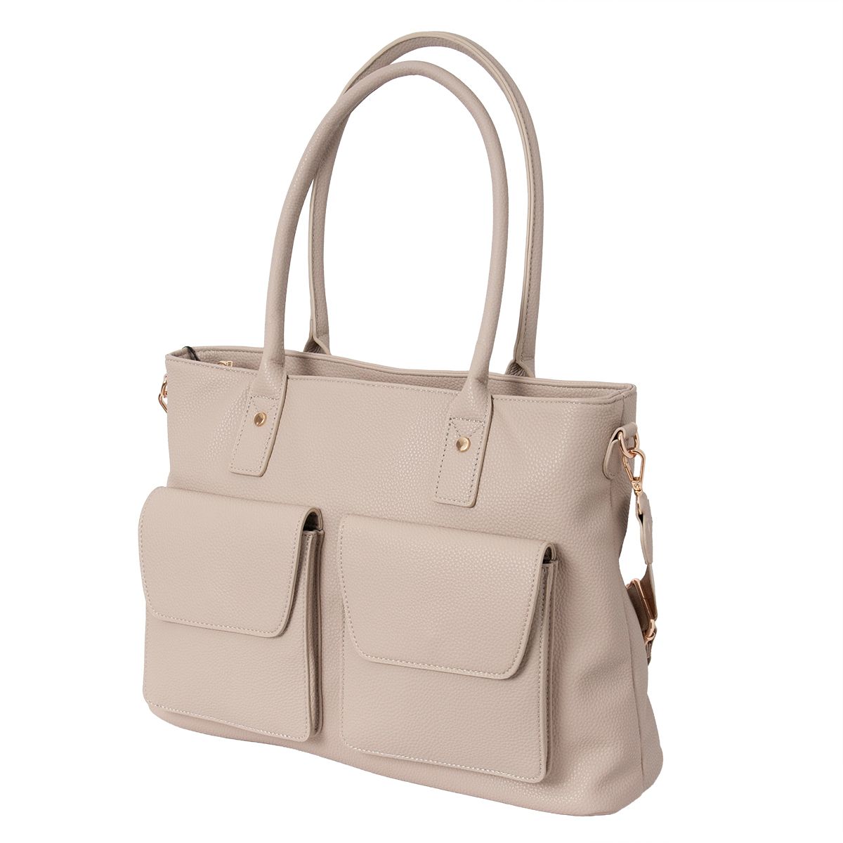 DENVER shopper med frontlommer - beige