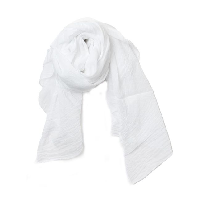 Hovedbilde Ensfarget skjerf i silke og bomull - hvit