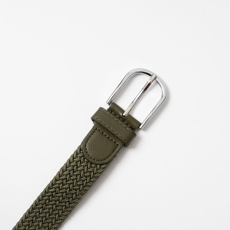 Strikkbelte, sølv - army