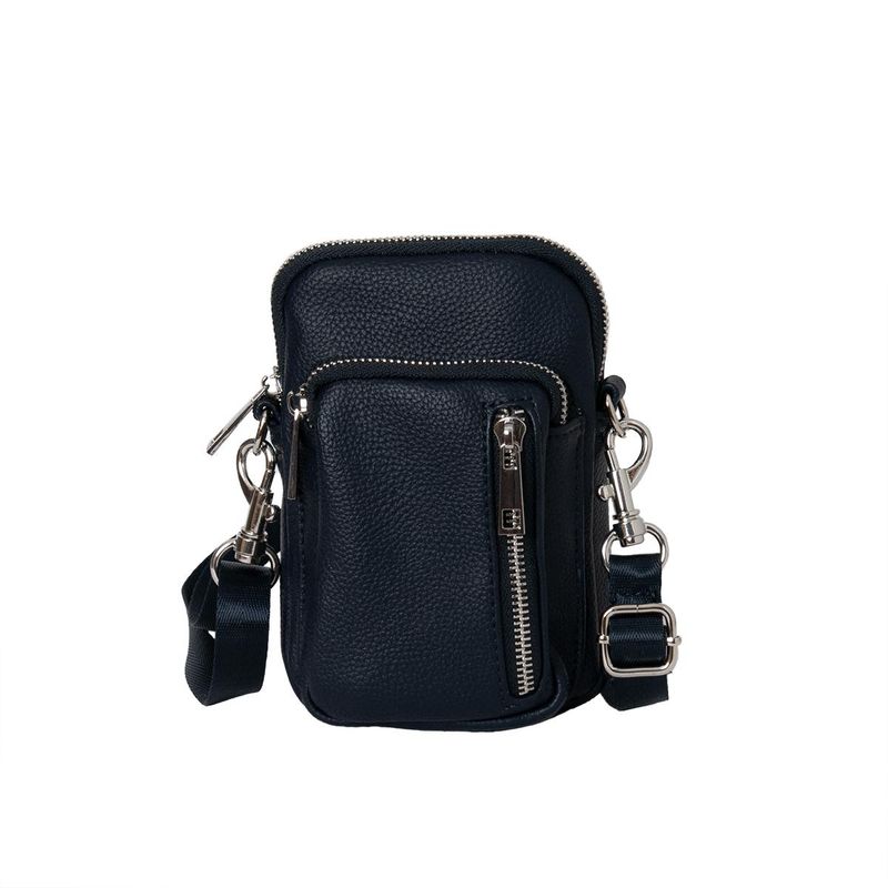 IDA mobilbag med sølvfarget detaljer - marine