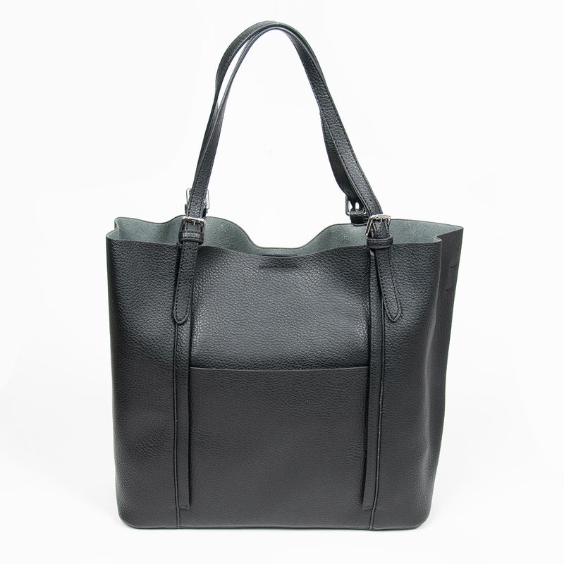 Hilde shopper veske svart - stor tote i imitert skinn