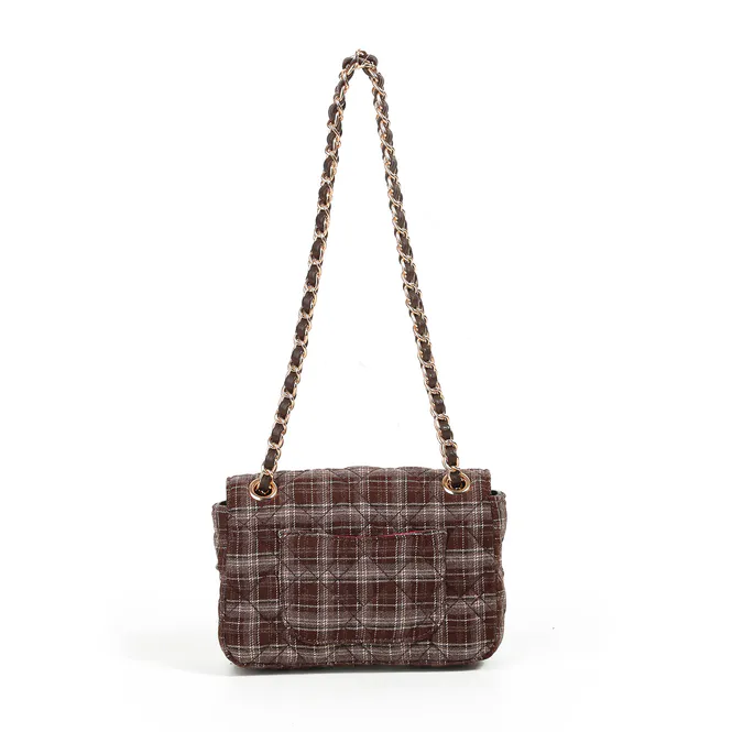 Hovedbilde Evita liten clutch brun rutet
