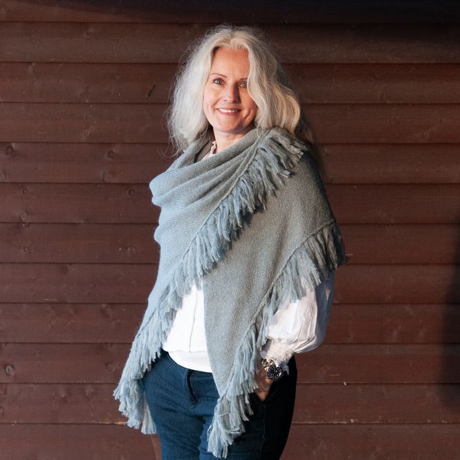 Huvudbild Sjal i mohairmix - grå
