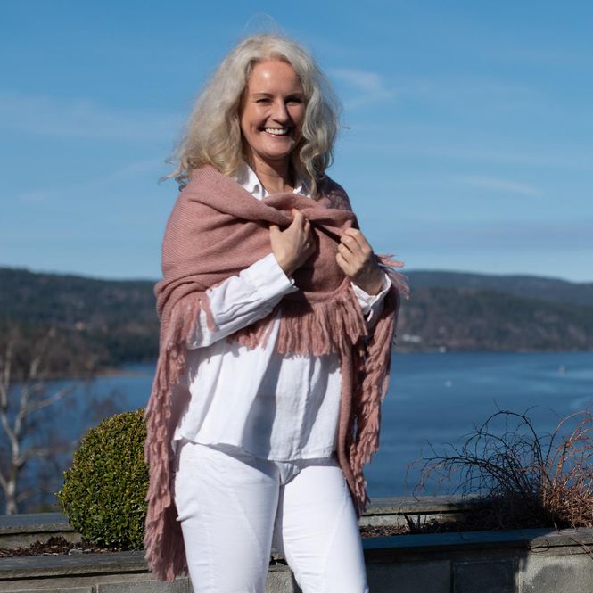 Huvudbild Sjal i mohairmix - puderrosa
