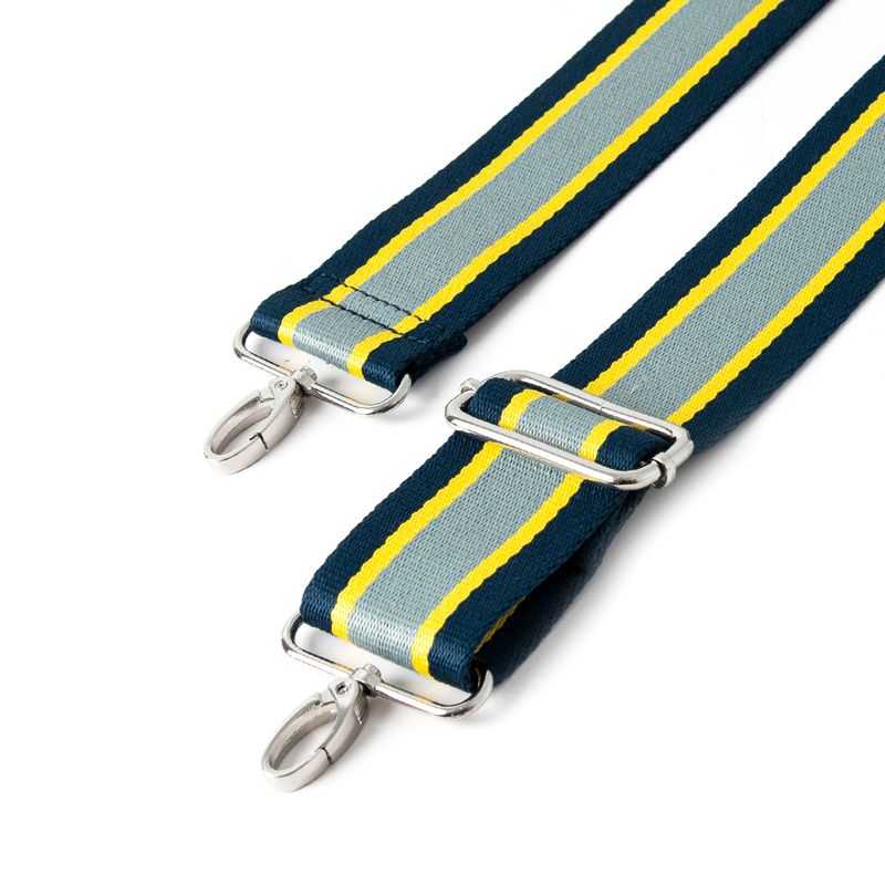 Stripete skulderrem - marine/gul