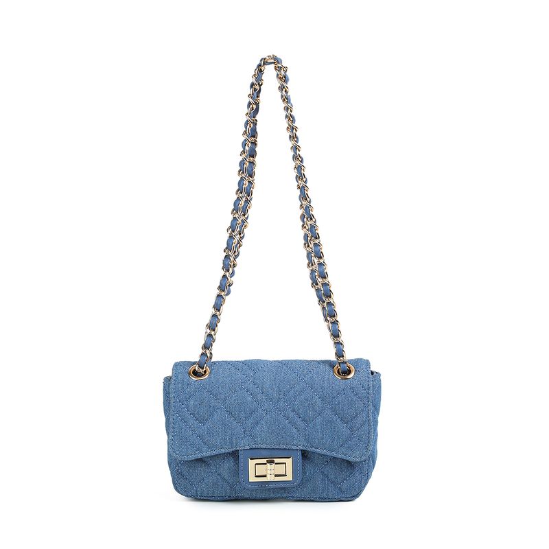 EVITA Liten clutch med lenke - Jeansblå