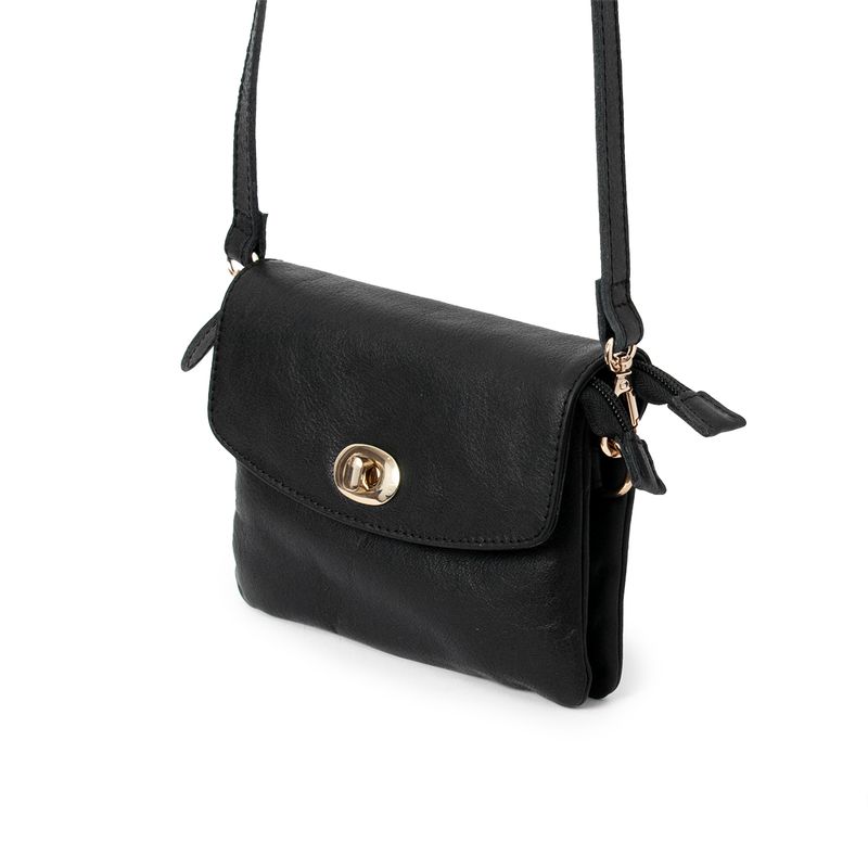 DANIELLA mini clutch i skinn - svart