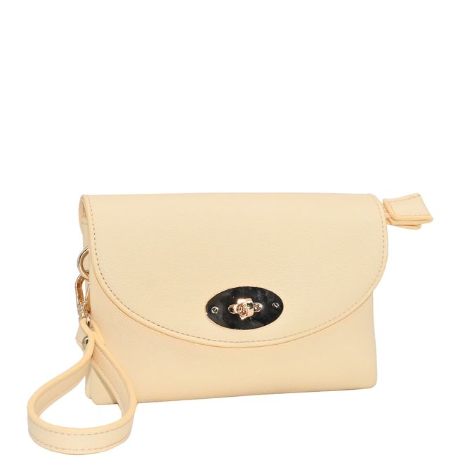 Huvudbild DANIELLE clutch gul pastell i imiterat skinn