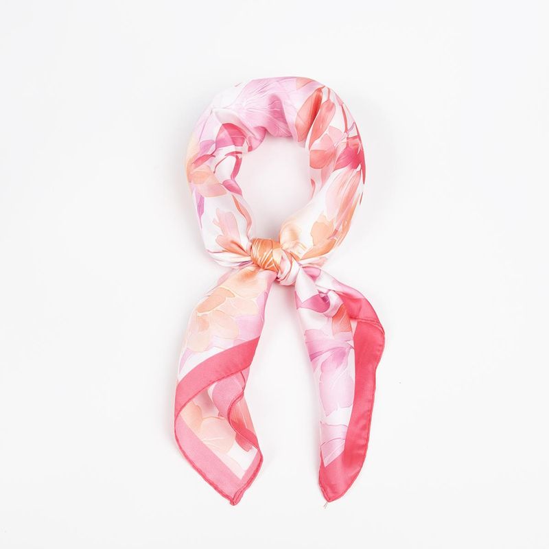 Lite skjerf rosa med akvarellblomster