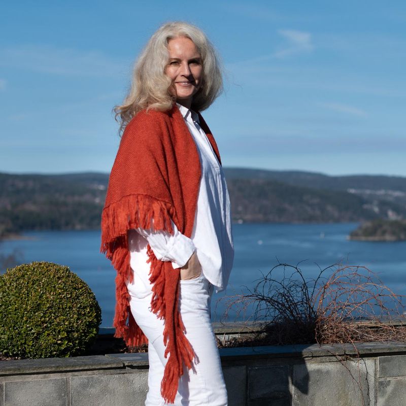 Sjal i mohairmix - rust