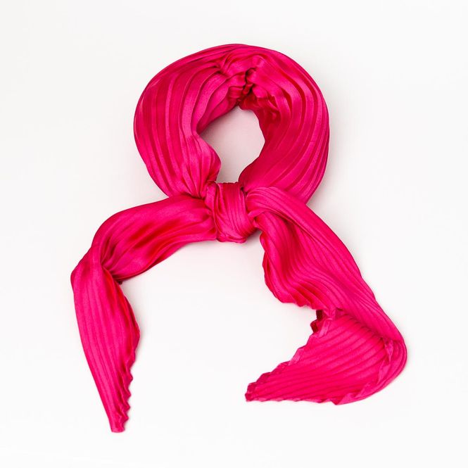 Huvudbild Plisserad scarf i fuchsia 70 x 70 cm – ...