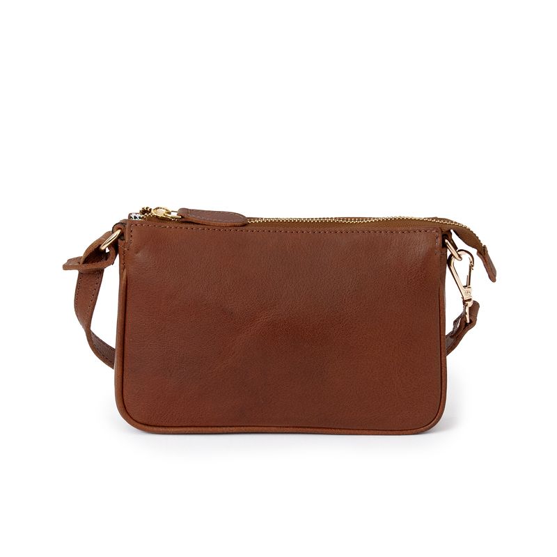 LIAN clutch i skinn - brun