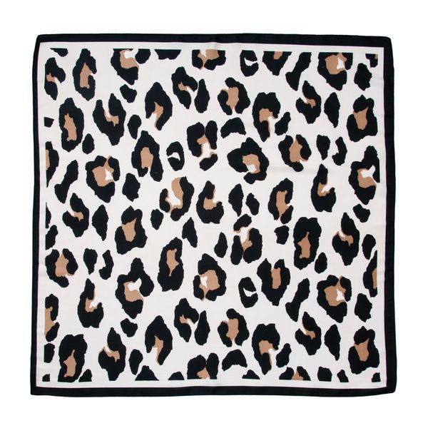 Hovedbilde Lite skjerf med dyreprint - Sort, hvit og brun - ...