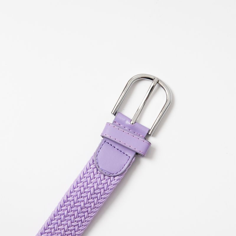 Strikkbelte, sølv - lavendel